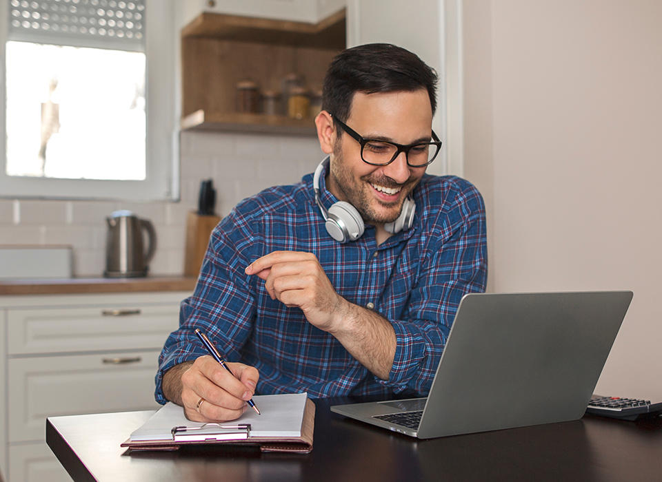 Man using computer