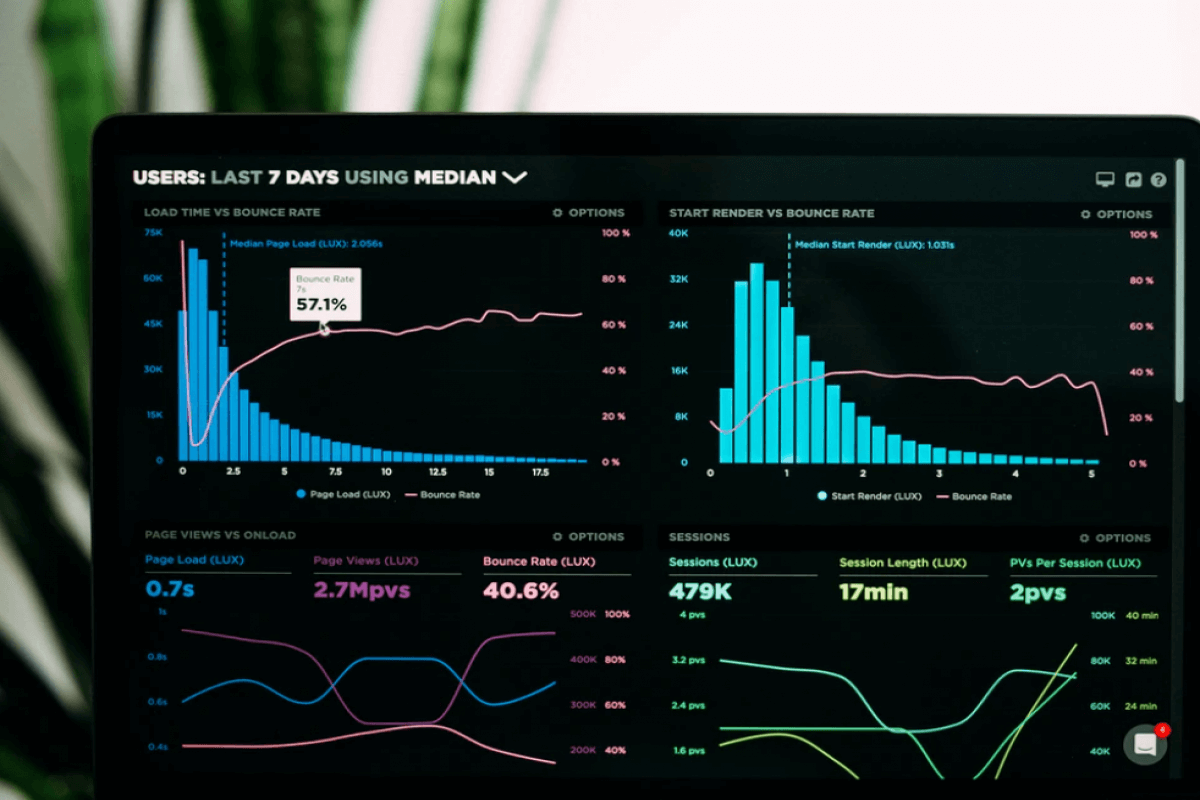 data on a screen