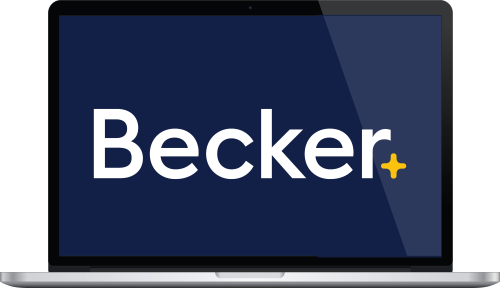 laptop with becker logo on it